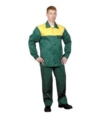 Костюм "Стандарт" (куртка+ брюки) зеленый+желтый 